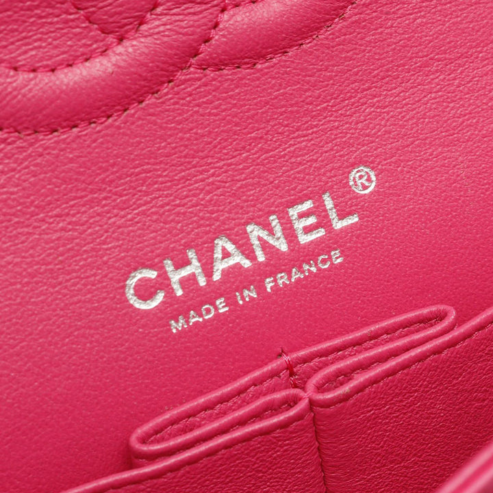 Medium Classic Lambskin Double Flap Pink - Gaby Paris
