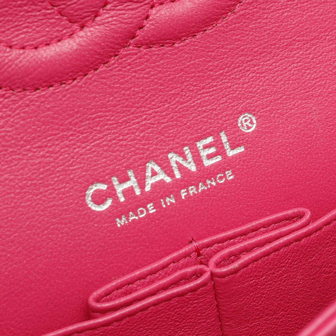 Medium Classic Lambskin Double Flap Pink - Gaby Paris