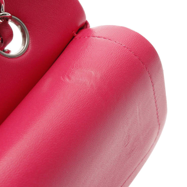 Medium Classic Lambskin Double Flap Pink - Gaby Paris