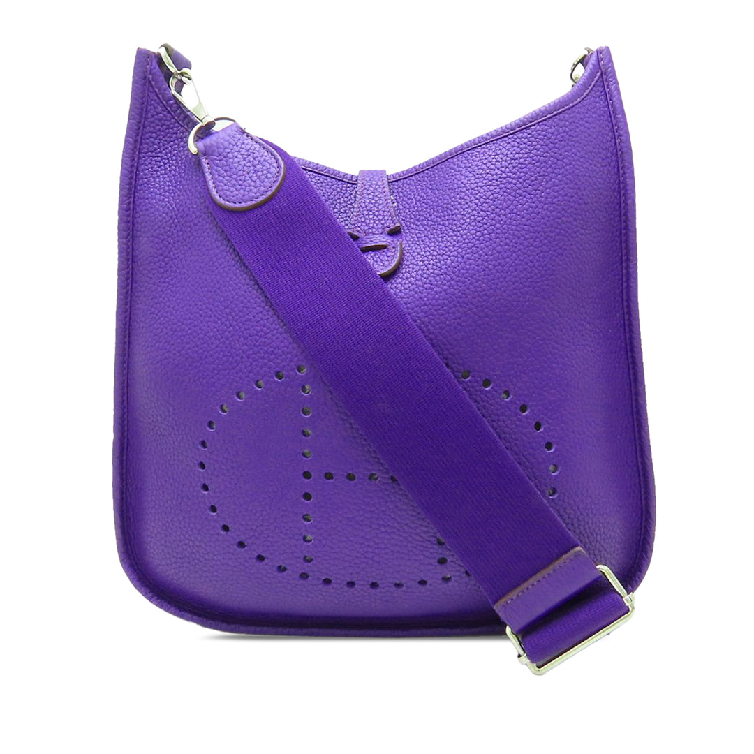 Hermès Sac bandoulière Evelyne III Clémence PM Violet – vue principale – GABY PARIS