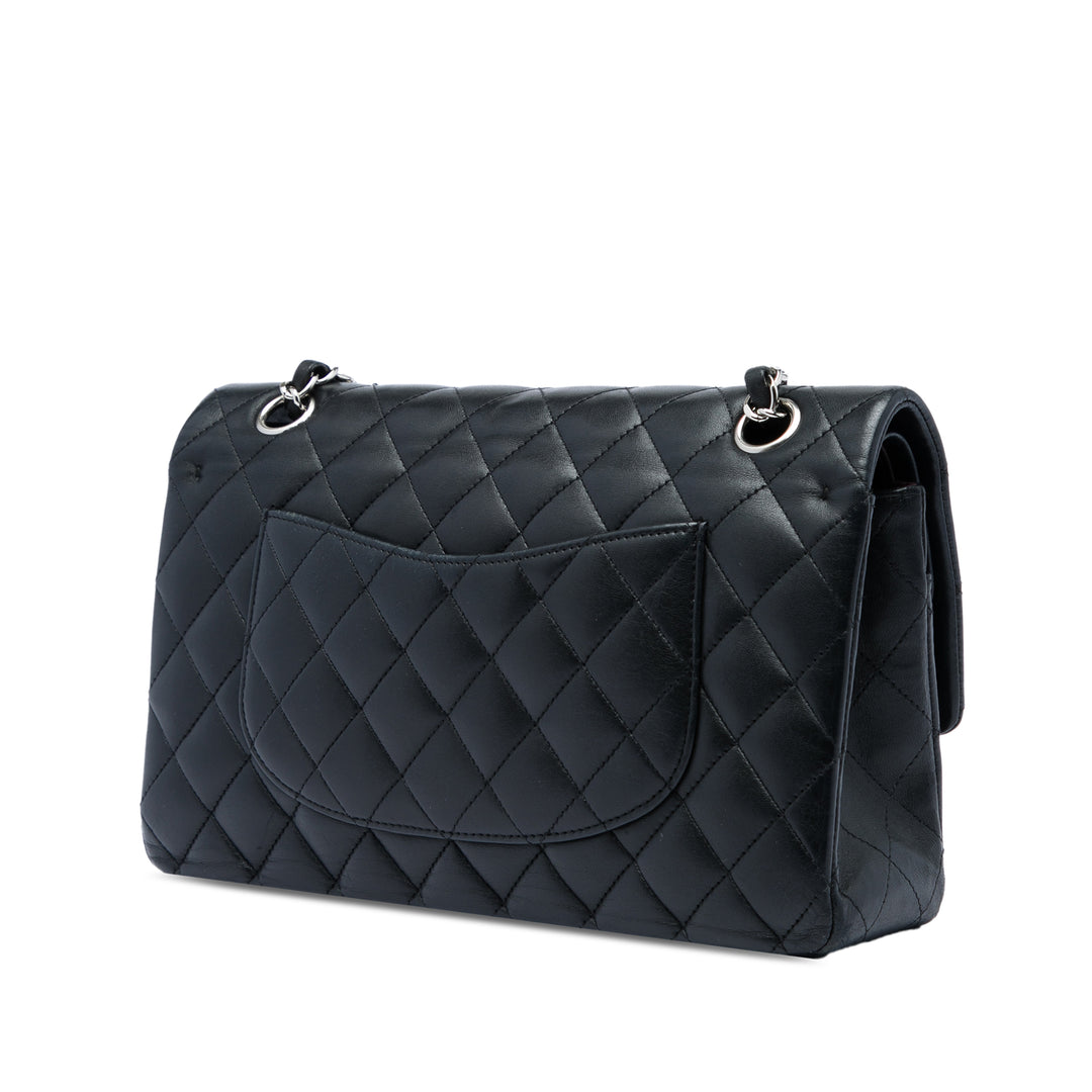 Classic Double rabat Moyen Cuir d'agneau Noir