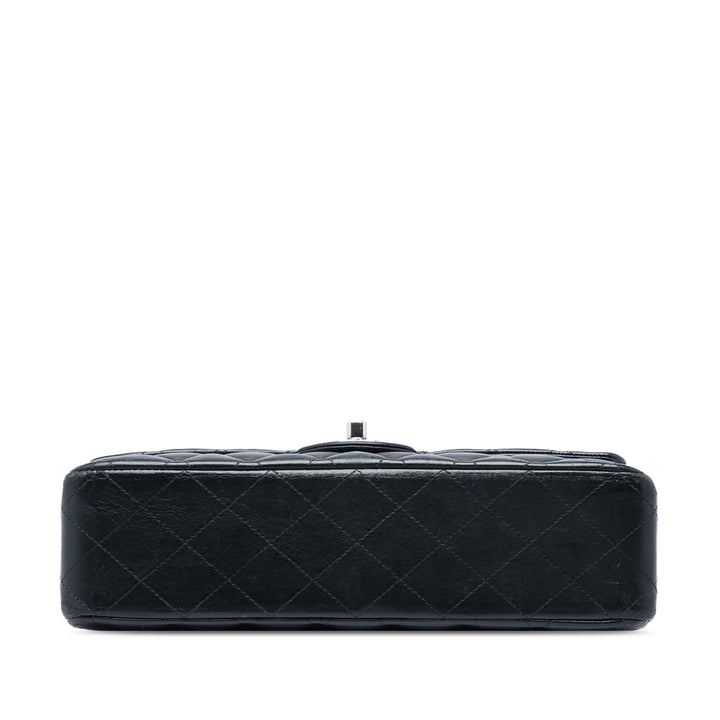 Classic Double rabat Moyen Cuir d'agneau Noir