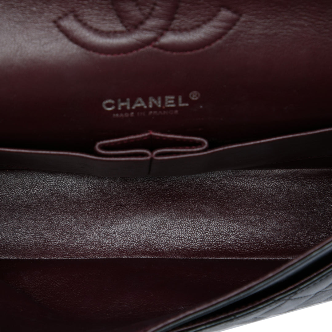 Classic Double rabat Moyen Cuir d'agneau Noir