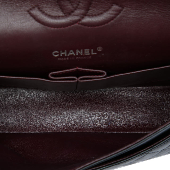Classic Double rabat Moyen Cuir d'agneau Noir