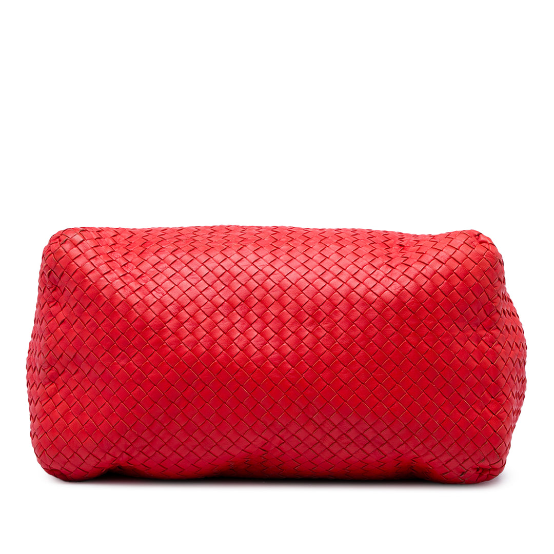 Bottega Veneta Cabas Intrecciato Cesta nappa Moyen Rouge – vue 3 – GABY PARIS