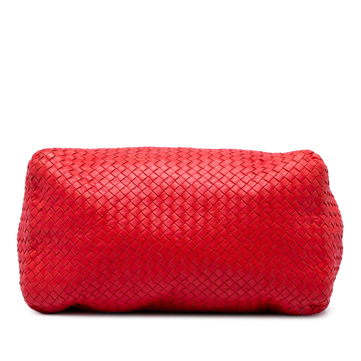 Bottega Veneta Cabas Intrecciato Cesta nappa Moyen Rouge – vue 3 – GABY PARIS