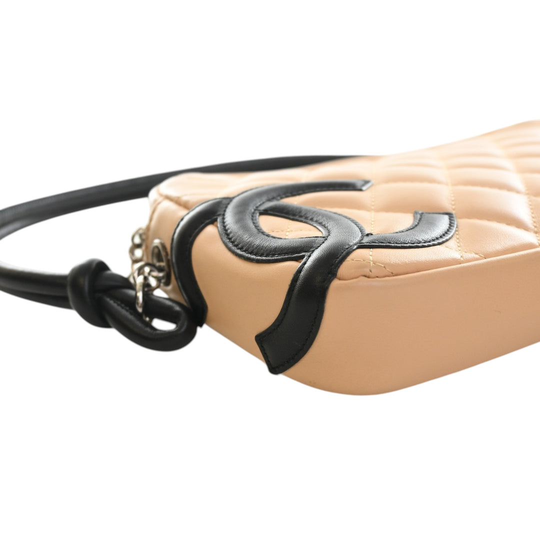 Matelassé Cambon Ligne Pochette Cuir d'agneau Beige