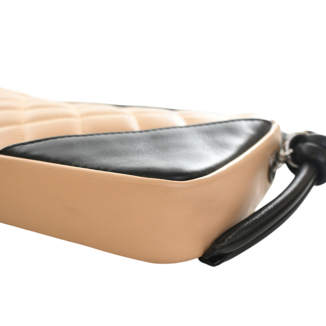 Matelassé Cambon Ligne Pochette Cuir d'agneau Beige