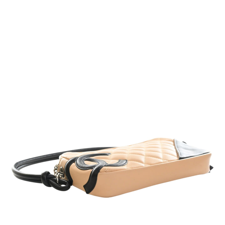 Matelassé Cambon Ligne Pochette Cuir d'agneau Beige