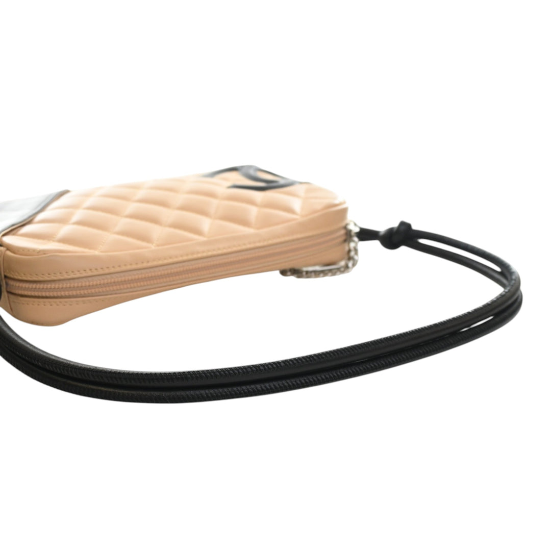 Matelassé Cambon Ligne Pochette Cuir d'agneau Beige