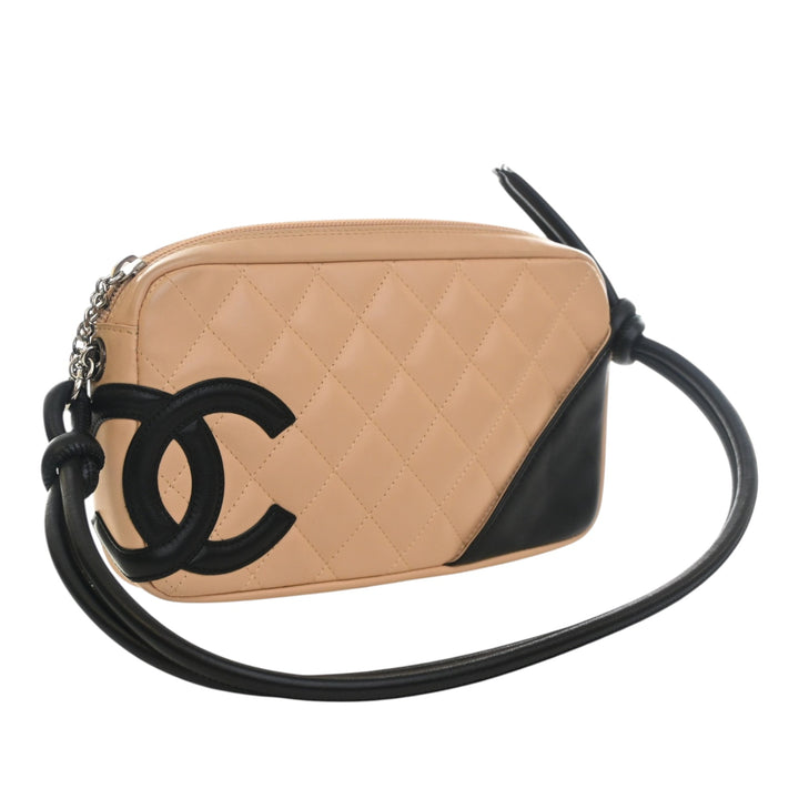 Matelassé Cambon Ligne Pochette Cuir d'agneau Beige
