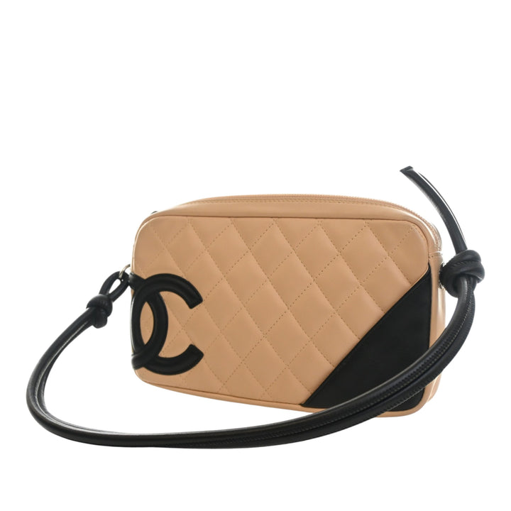 Matelassé Cambon Ligne Pochette Cuir d'agneau Beige