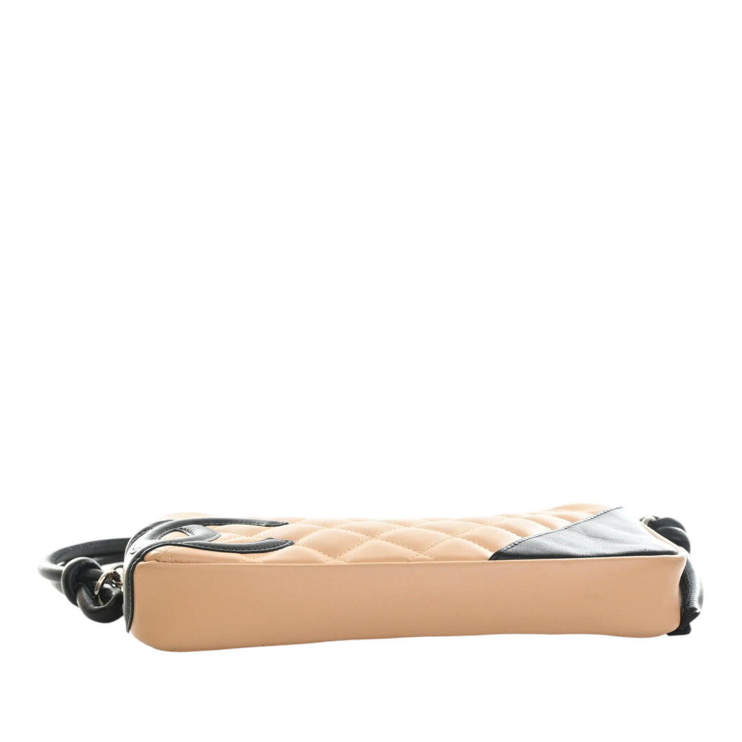 Matelassé Cambon Ligne Pochette Cuir d'agneau Beige