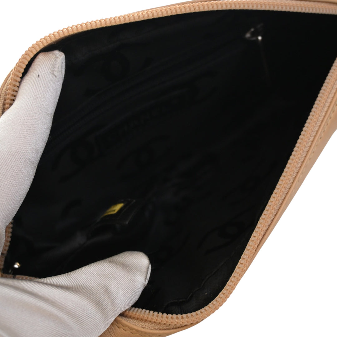 Matelassé Cambon Ligne Pochette Cuir d'agneau Beige