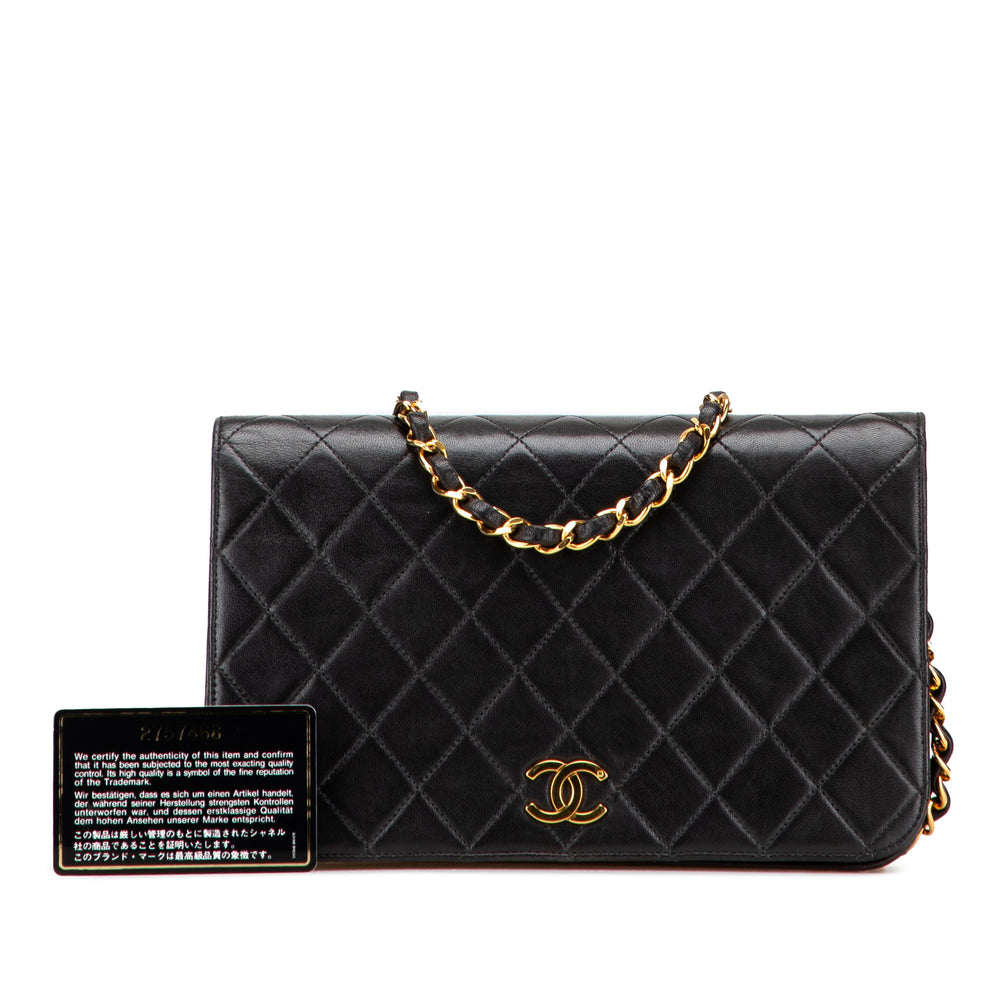 CC Quilted Lambskin Full Single Flap Black - Gaby Paris