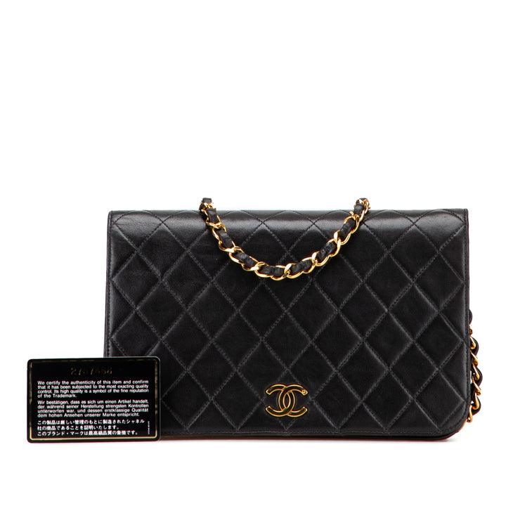 CC Quilted Lambskin Full Single Flap Black - Gaby Paris