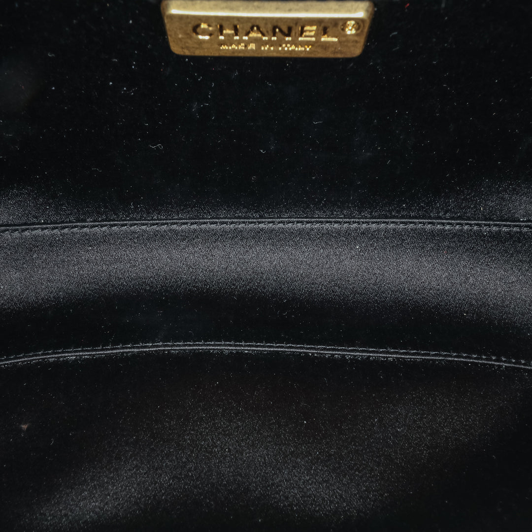 Quilted Lambskin Studded Chain Around Clutch with Chain Black - Gaby Paris