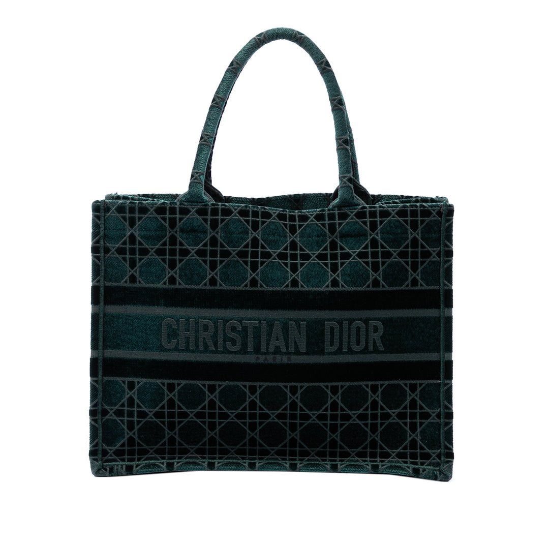Dior Medium brodé Velours Cannage Book Cabas