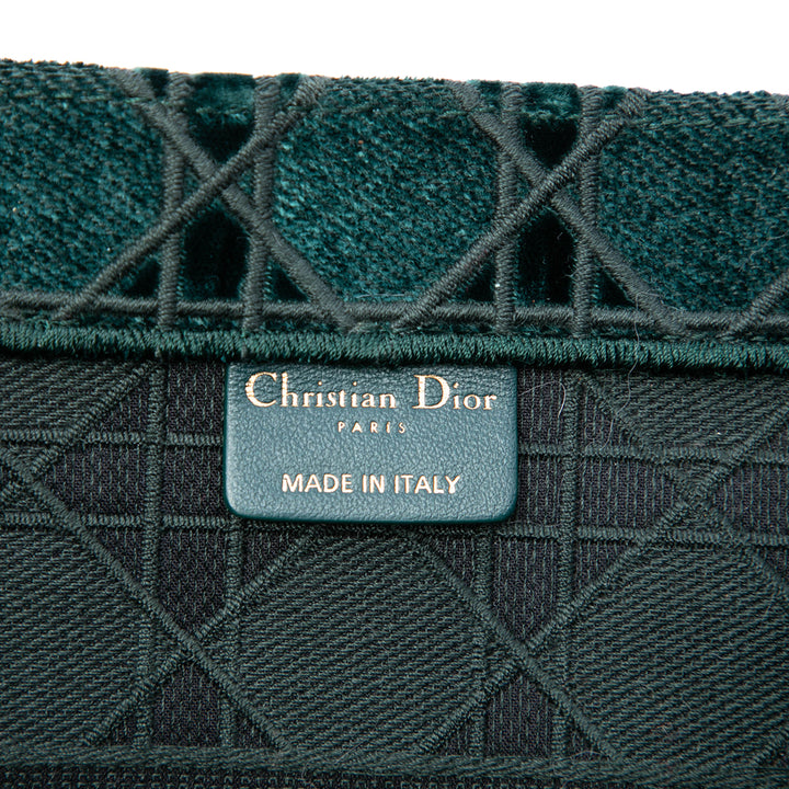 Dior Medium brodé Velours Cannage Book Cabas