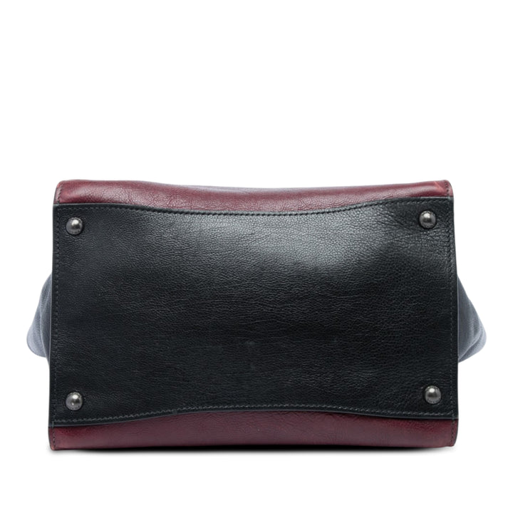 Prada Sac à main Bicolore Glace Veau Twin Poche Double Poignée Rouge – vue 3 – GABY PARIS