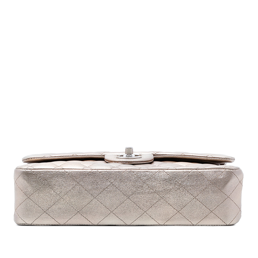 Chanel Medium Classic Metallic Cuir d’agneau Double rabat