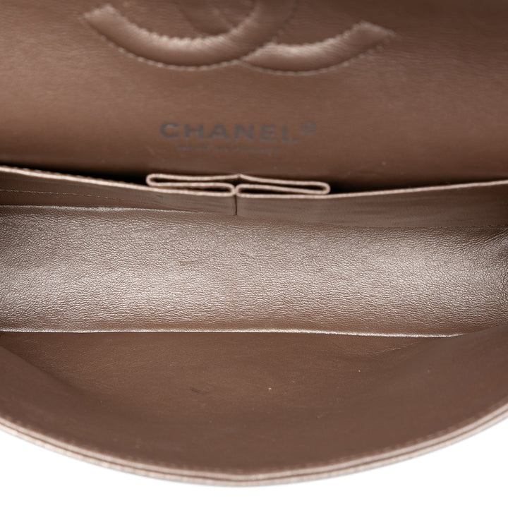 Chanel Medium Classic Metallic Cuir d’agneau Double rabat