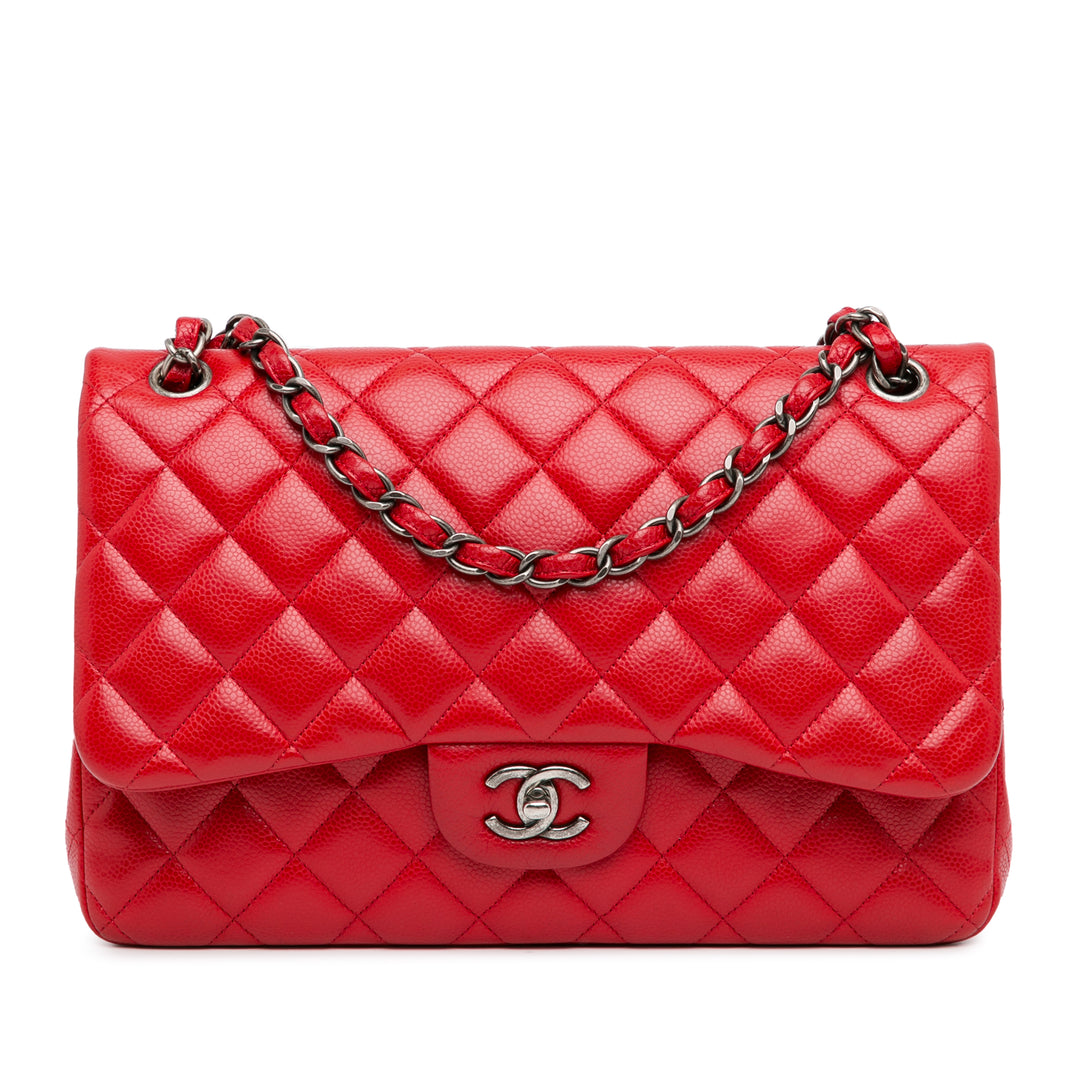 Chanel Jumbo Classic Caviar Double rabat Rouge – GABY PARIS Authentique