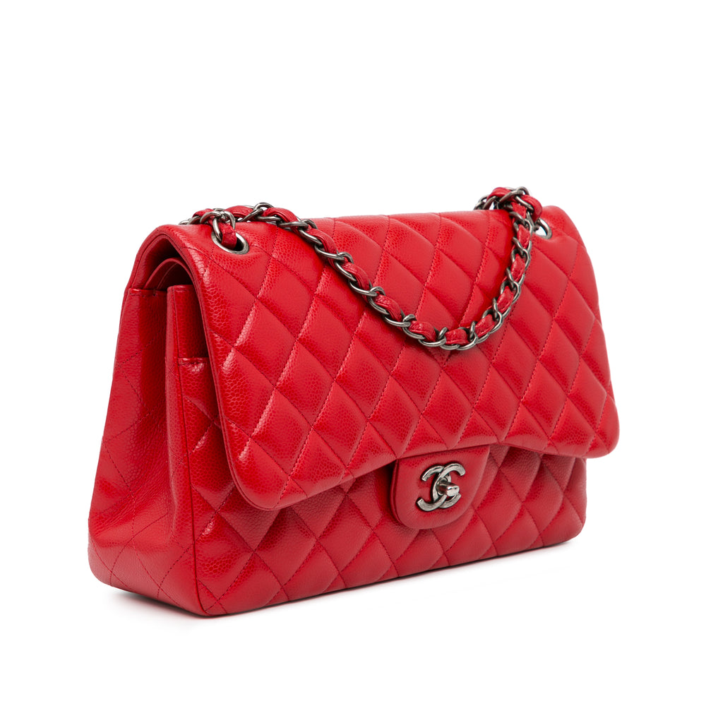 Chanel Jumbo Classic Caviar Double rabat Rouge – GABY PARIS Authentique