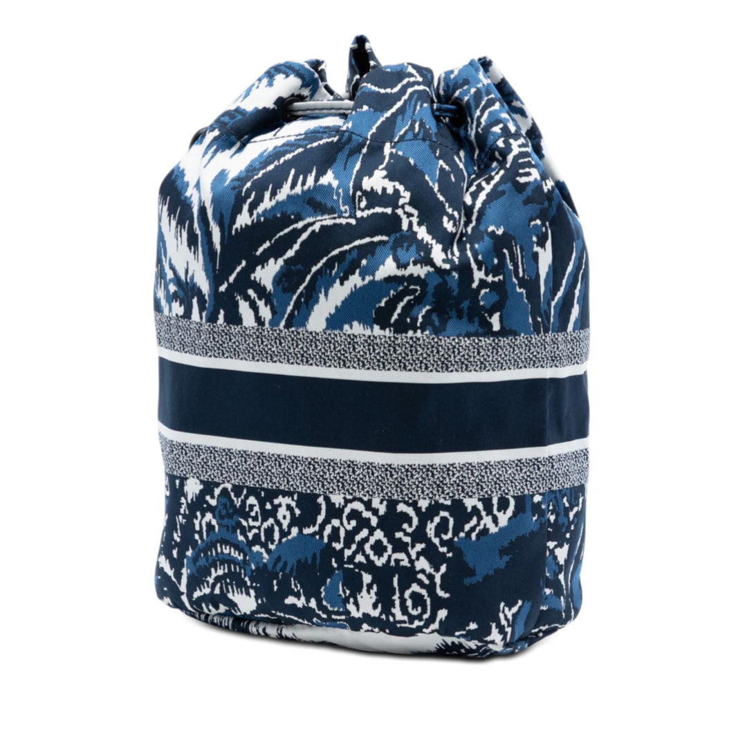 Dior Technical Fabric brodé Palm Tree Toile de Jouy DiorTravel Drawstring Pochette
