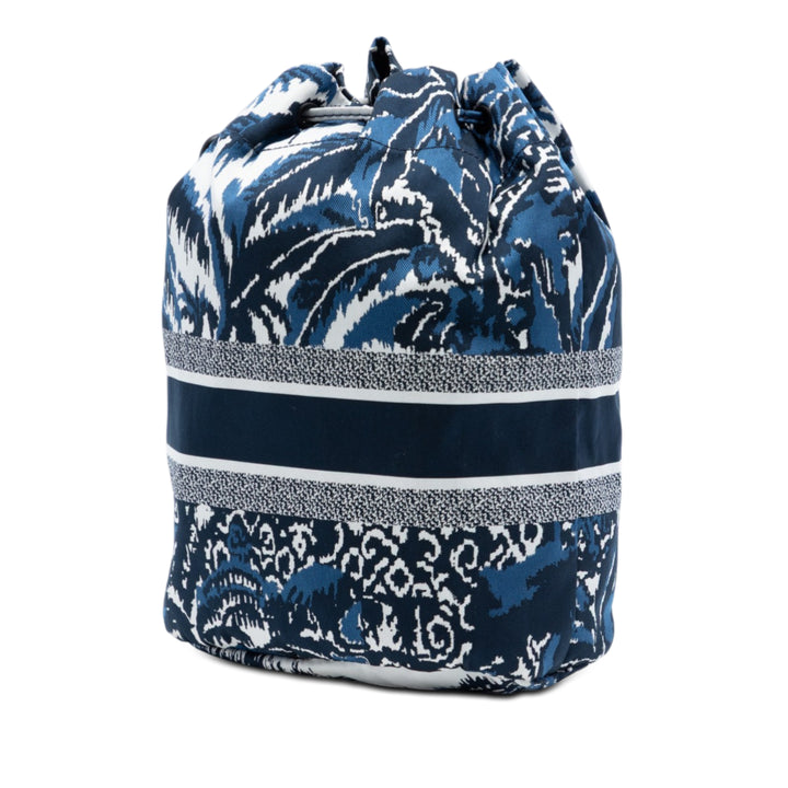 Dior Technical Fabric brodé Palm Tree Toile de Jouy DiorTravel Drawstring Pochette