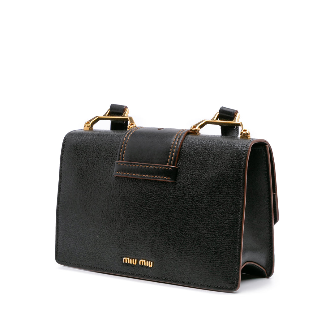 Goatskin Madras Soft Calf Crystal Embellished Crossbody Black - Gaby Paris