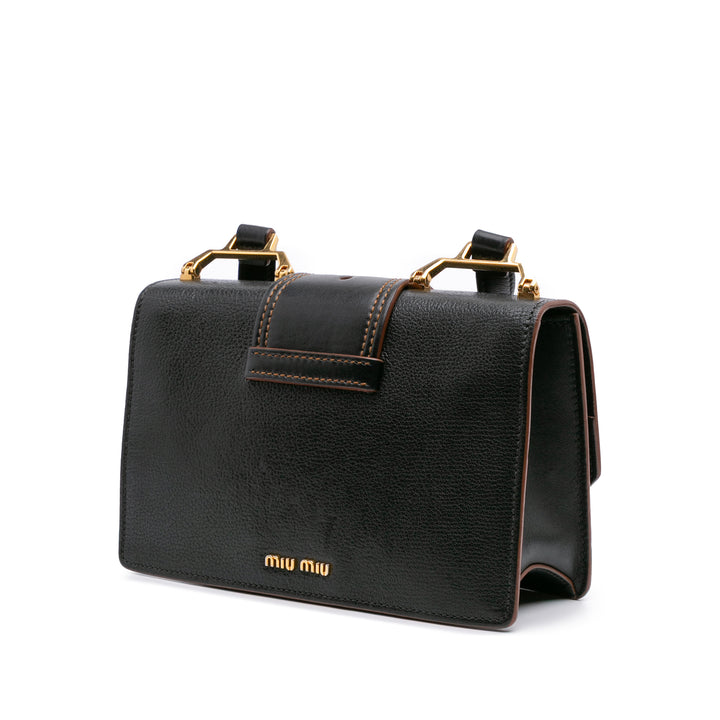 Goatskin Madras Soft Calf Crystal Embellished Crossbody Black - Gaby Paris