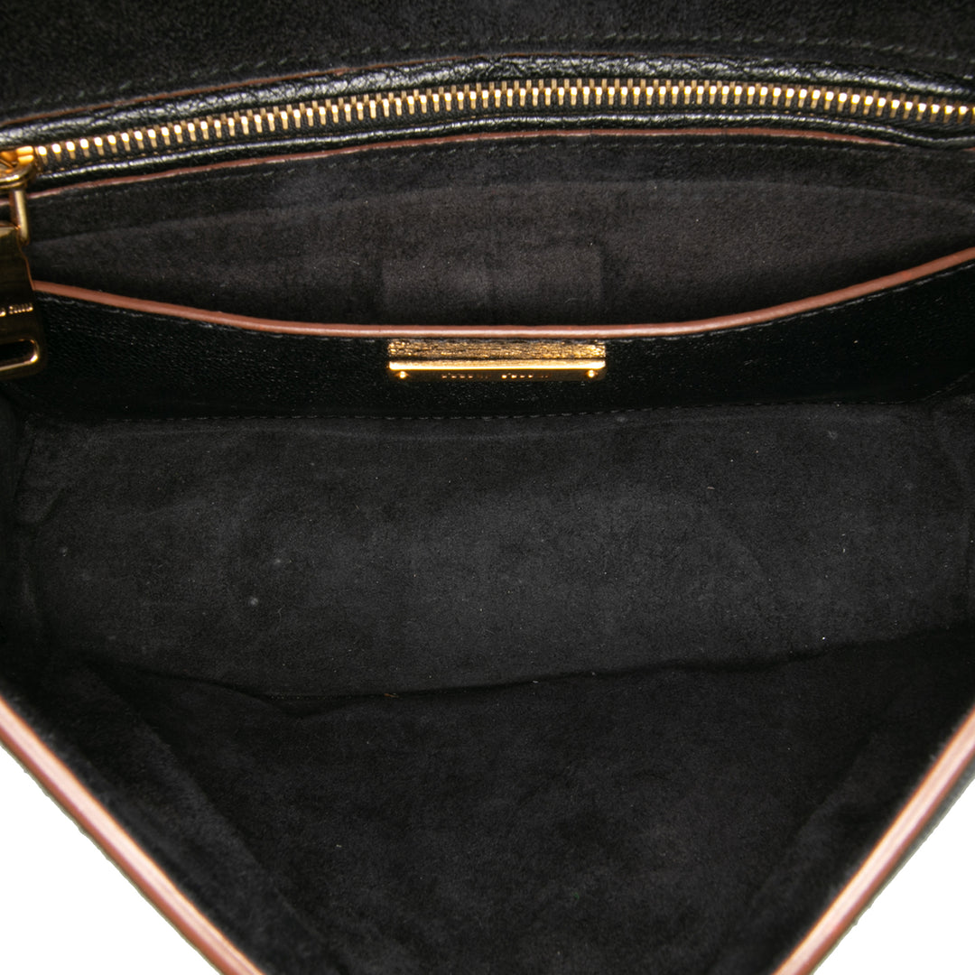 Goatskin Madras Soft Calf Crystal Embellished Crossbody Black - Gaby Paris