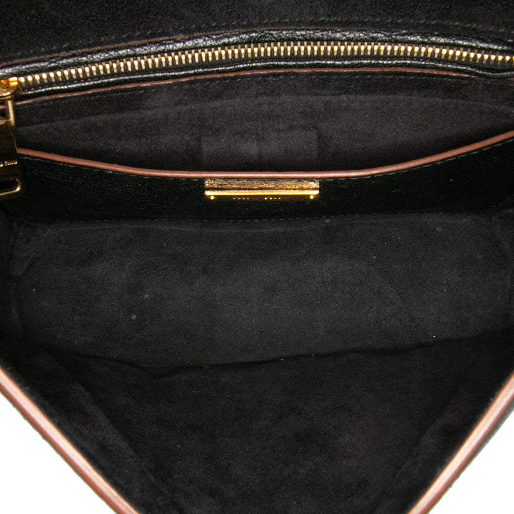 Goatskin Madras Soft Calf Crystal Embellished Crossbody Black - Gaby Paris