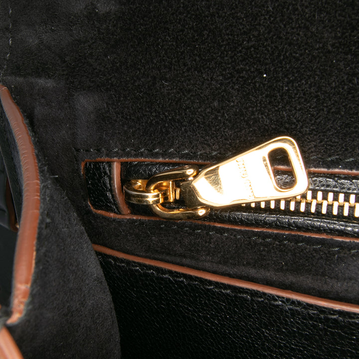 Goatskin Madras Soft Calf Crystal Embellished Crossbody Black - Gaby Paris