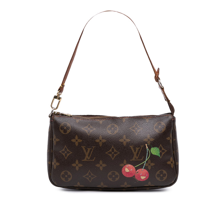 Takashi Murakami Monogram Cherry Pochette Accessoires Brown - Gaby Paris