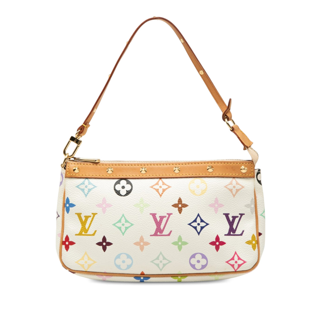 Pochette Accessoires Monogram Multicolore Blanc
