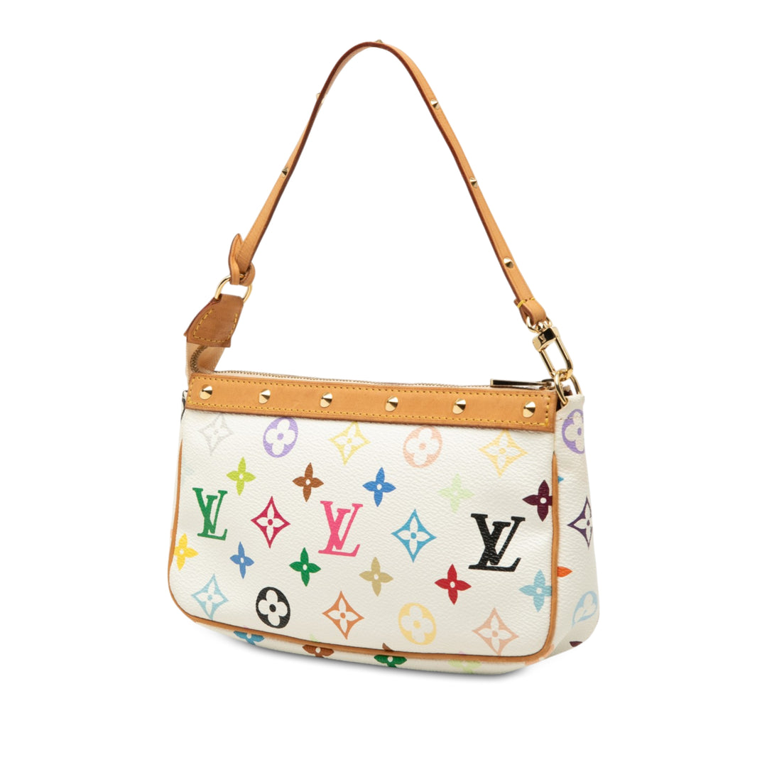 Pochette Accessoires Monogram Multicolore Blanc