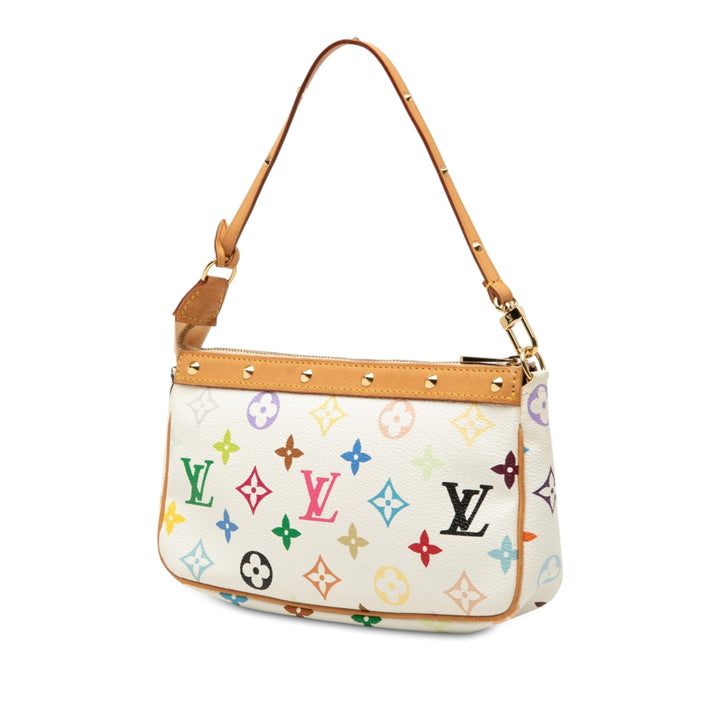 Pochette Accessoires Monogram Multicolore Blanc