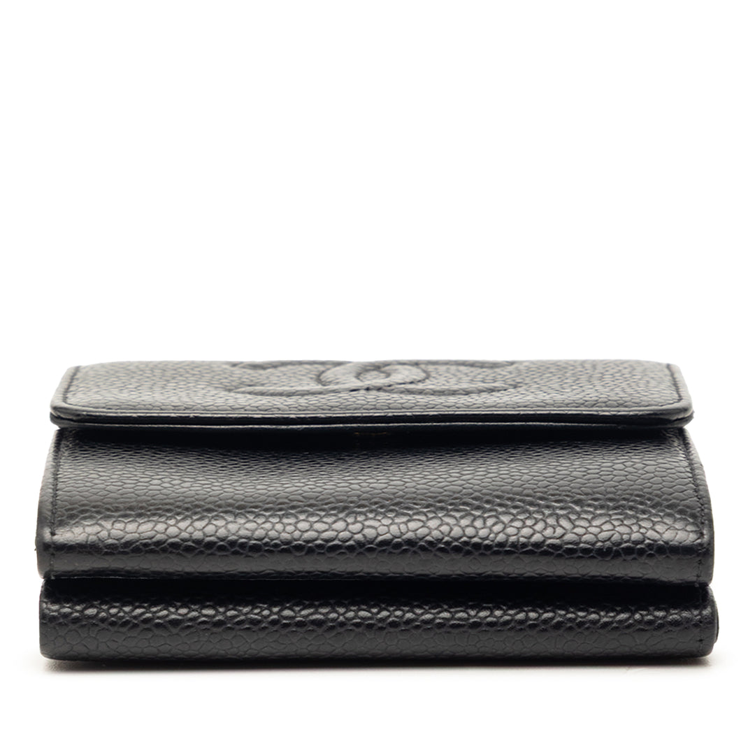 Chanel CC Caviar Trifold Portefeuille