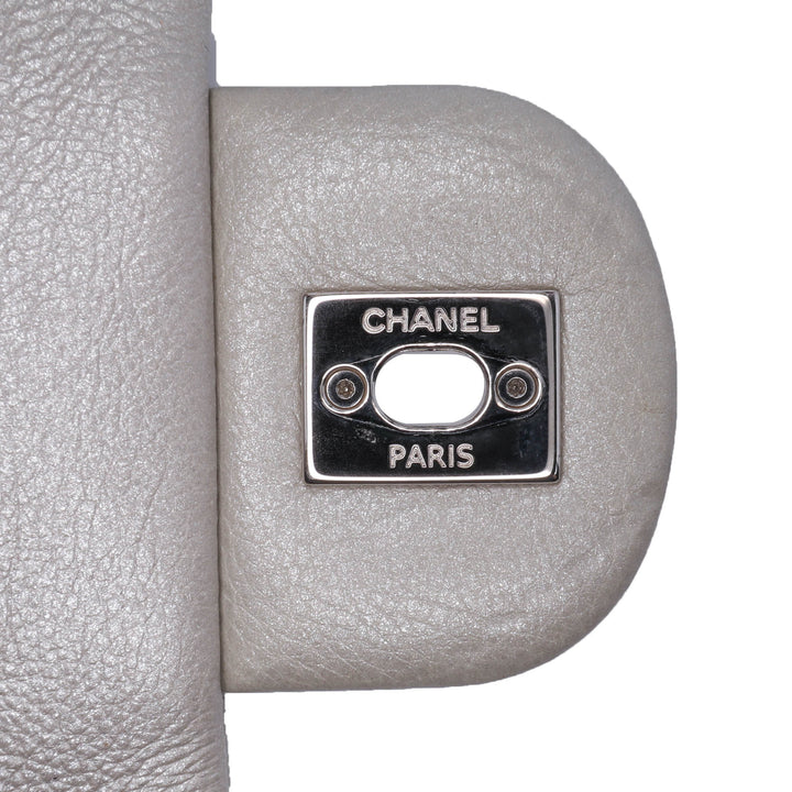 Medium Chevron Calfskin Stud Wars Flap Silver - Gaby Paris