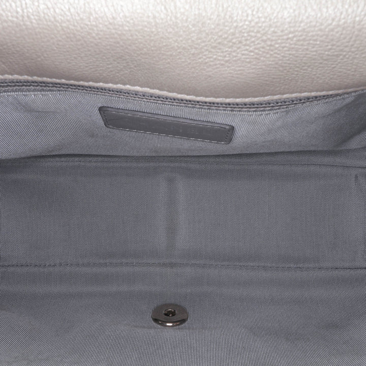 Medium Chevron Calfskin Stud Wars Flap Silver - Gaby Paris