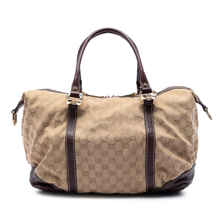 Gucci GG Toile Horsebit Nail Boston Sac