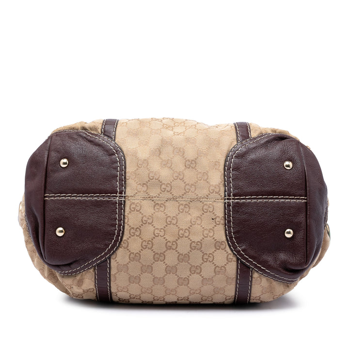 Gucci GG Toile Horsebit Nail Boston Sac