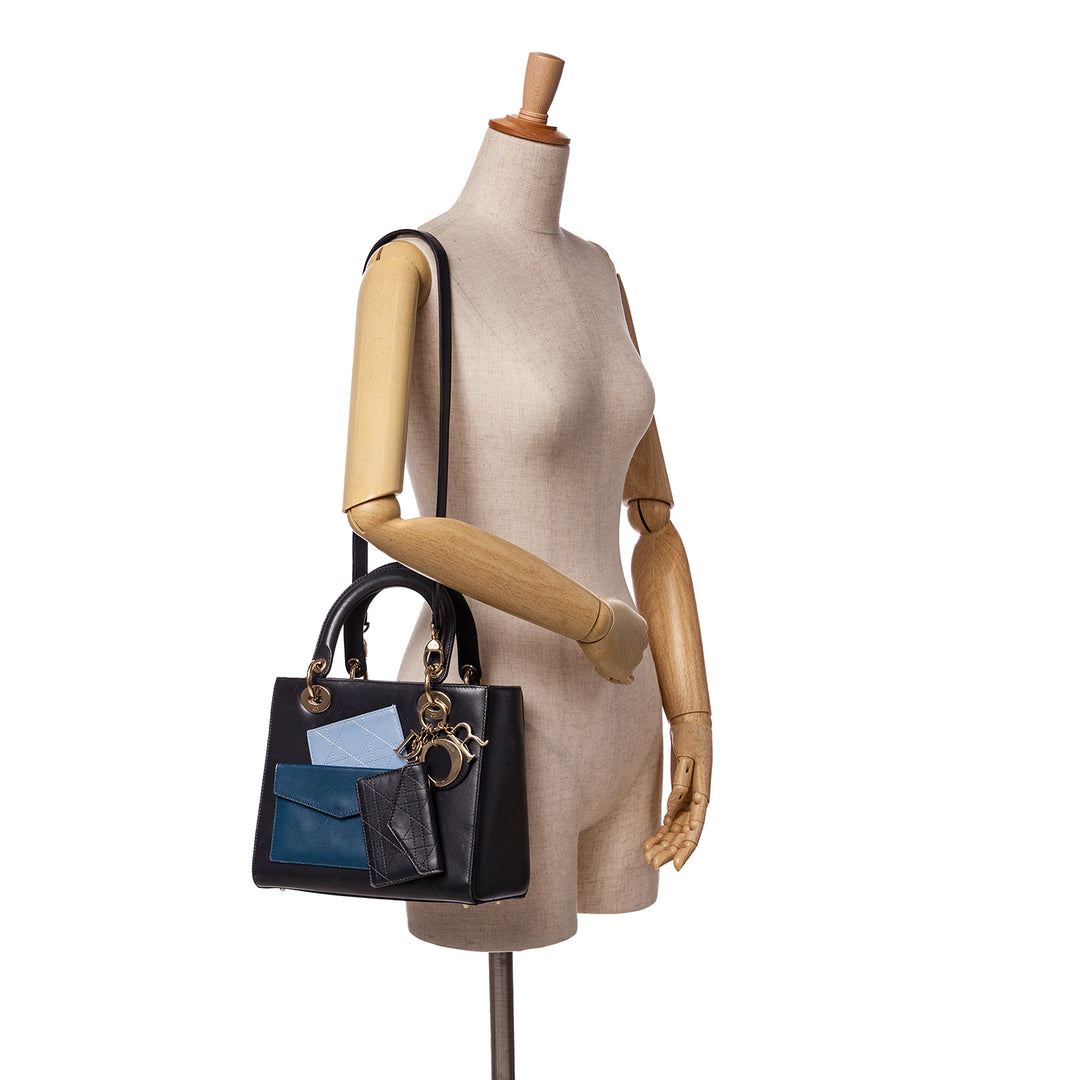 Medium Calfskin Pockets Lady Dior Black - Gaby Paris