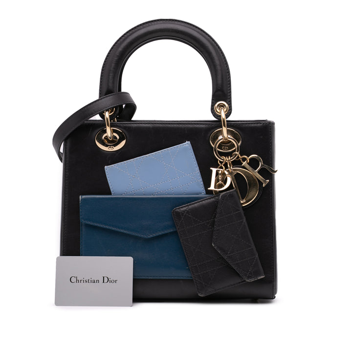 Medium Calfskin Pockets Lady Dior Black - Gaby Paris