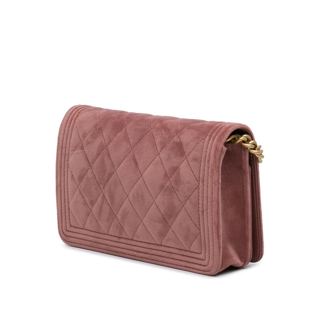 Velvet Boy Wallet On Chain Pink - Gaby Paris