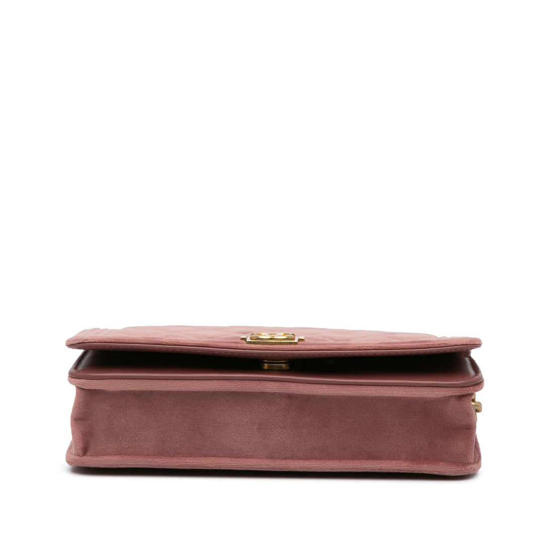 Velvet Boy Wallet On Chain Pink - Gaby Paris