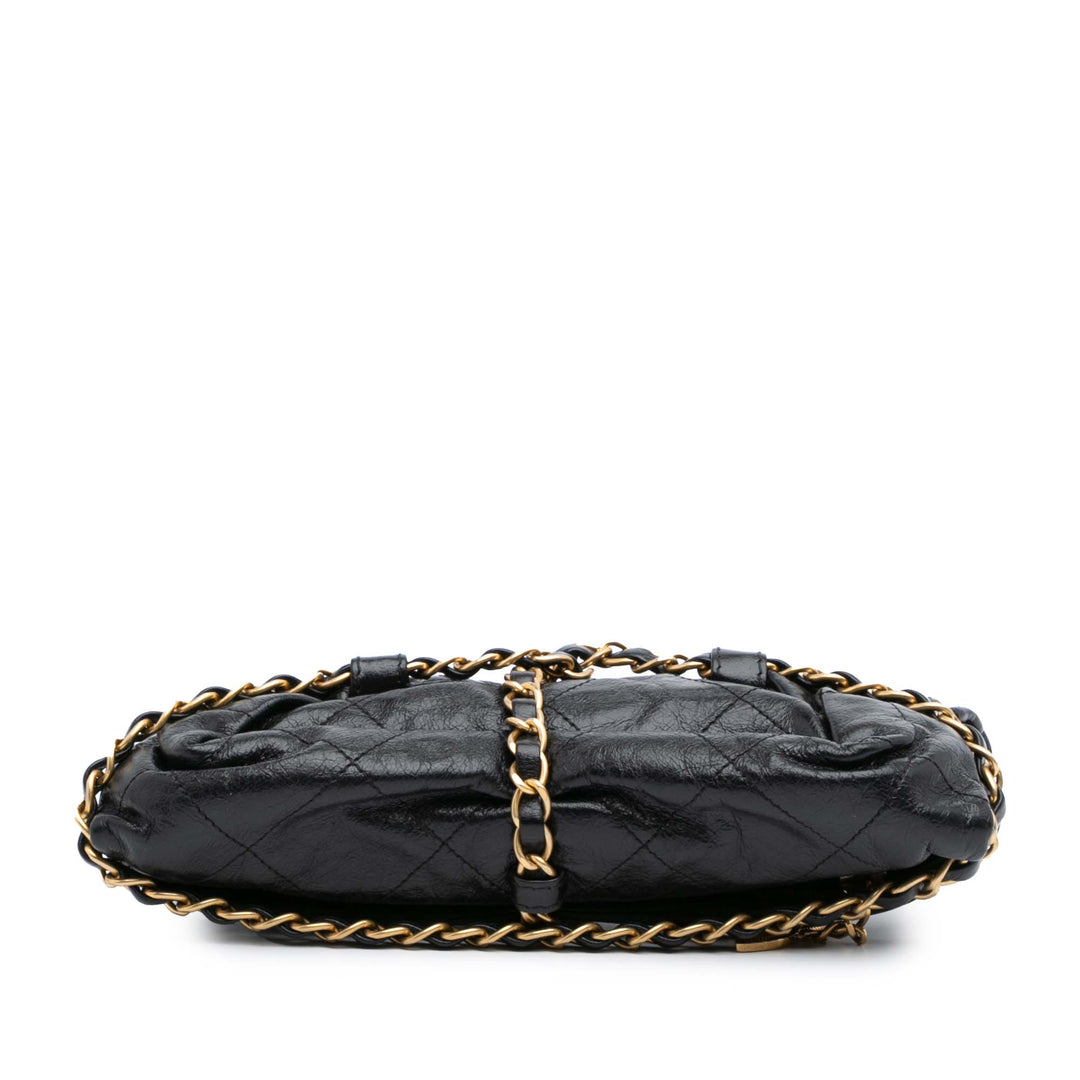 Quilted Calfskin Midnight Swim Baluchon Bag Black - Gaby Paris