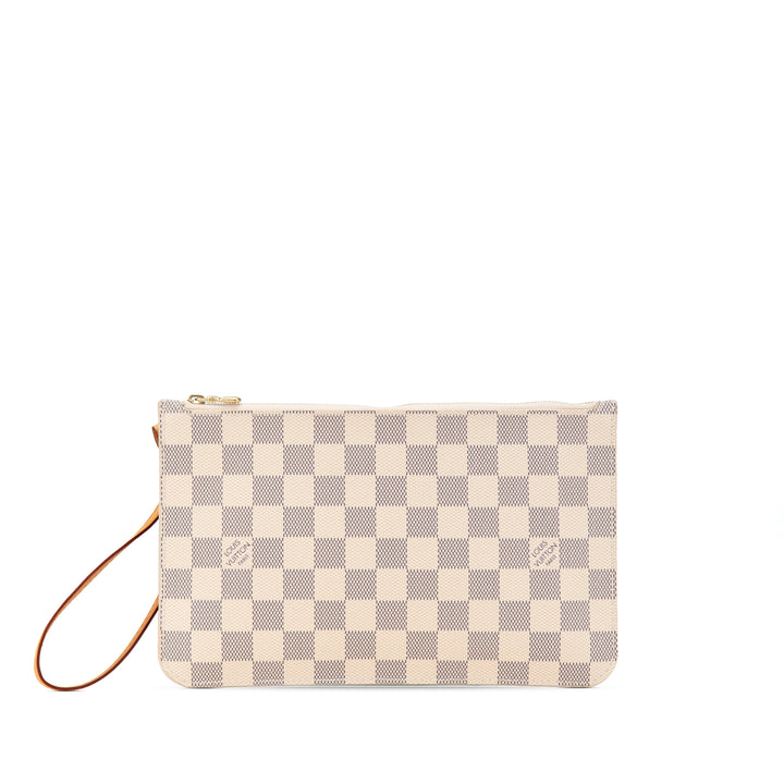 Louis Vuitton Damier Azur Neverfull Pochette White - GABY PARIS